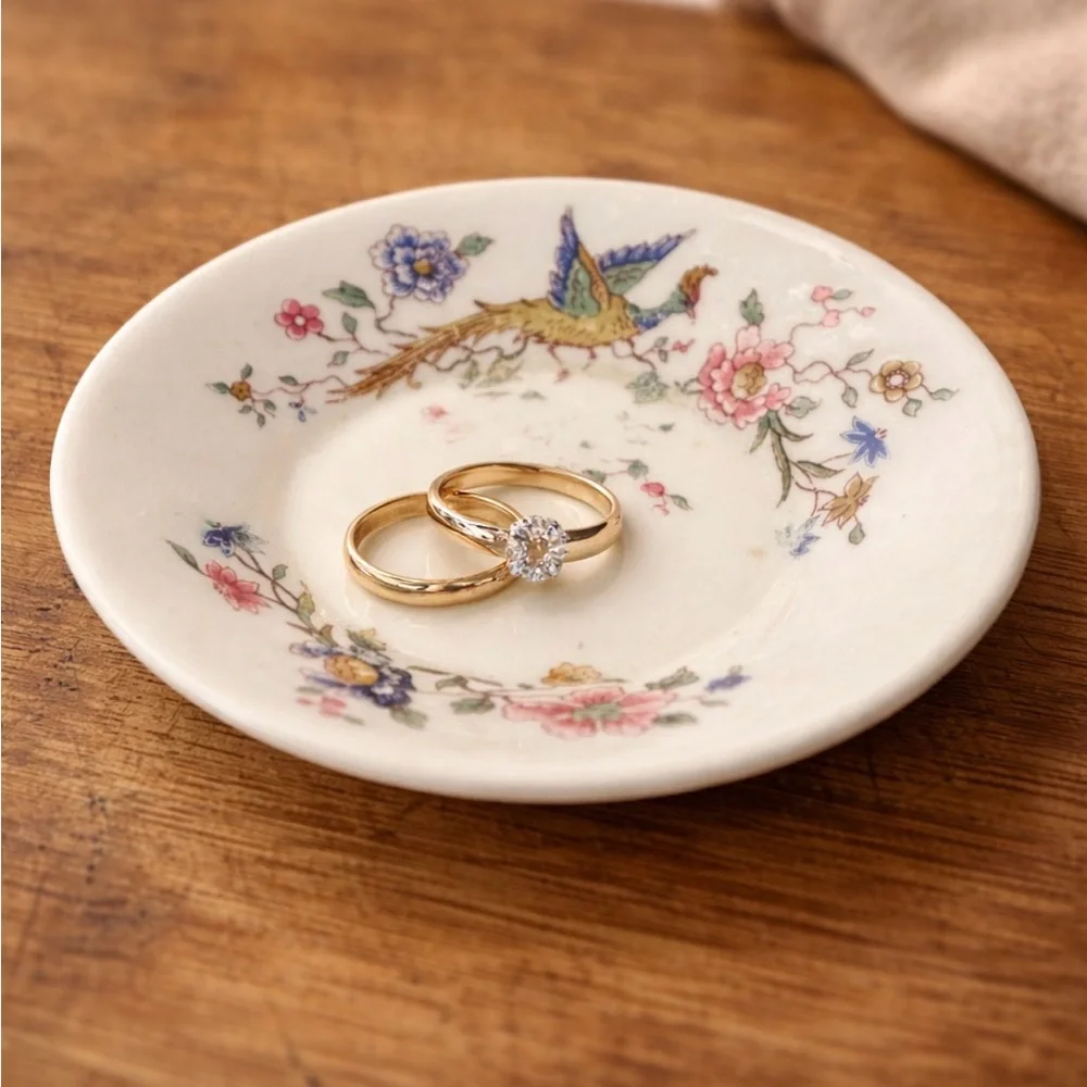 Small Floral Trinket Plate. Furness Bermuda Line. Ring Dish Vintage